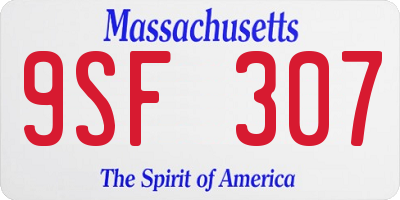 MA license plate 9SF307