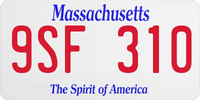 MA license plate 9SF310