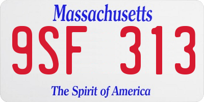 MA license plate 9SF313