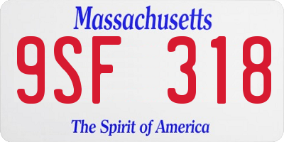 MA license plate 9SF318