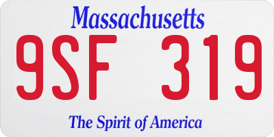 MA license plate 9SF319