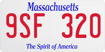 MA license plate 9SF320