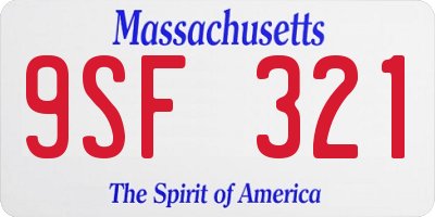 MA license plate 9SF321