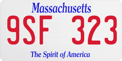 MA license plate 9SF323