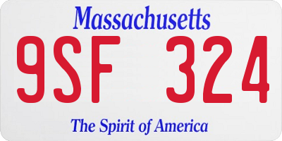 MA license plate 9SF324