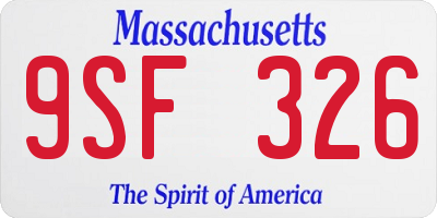 MA license plate 9SF326