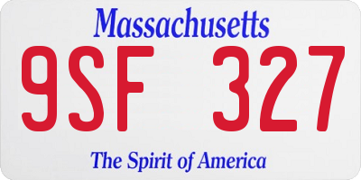 MA license plate 9SF327