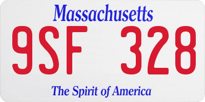 MA license plate 9SF328