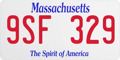 MA license plate 9SF329