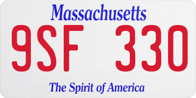 MA license plate 9SF330