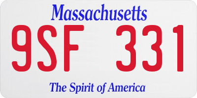 MA license plate 9SF331