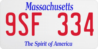 MA license plate 9SF334