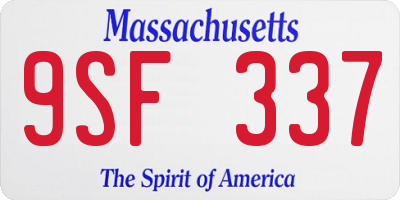 MA license plate 9SF337