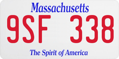 MA license plate 9SF338