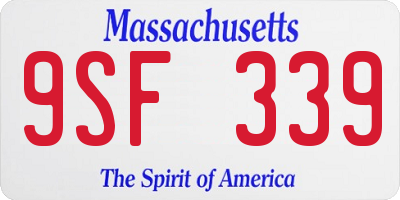 MA license plate 9SF339