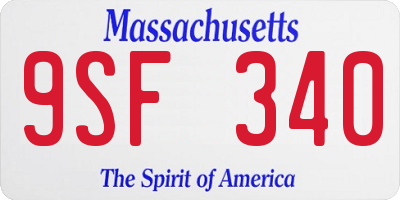 MA license plate 9SF340