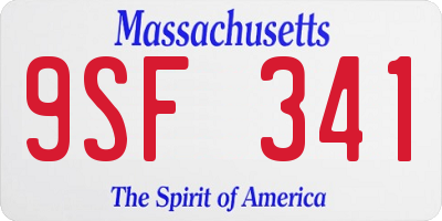 MA license plate 9SF341