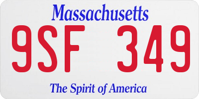 MA license plate 9SF349