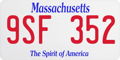 MA license plate 9SF352