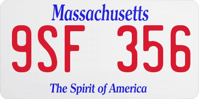 MA license plate 9SF356