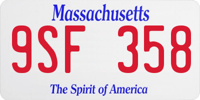MA license plate 9SF358