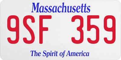 MA license plate 9SF359
