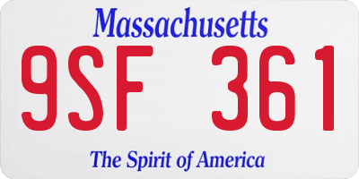 MA license plate 9SF361