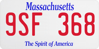 MA license plate 9SF368