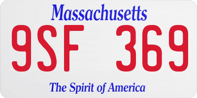 MA license plate 9SF369