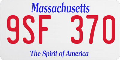 MA license plate 9SF370