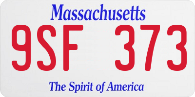 MA license plate 9SF373