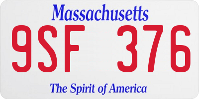 MA license plate 9SF376