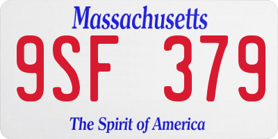 MA license plate 9SF379