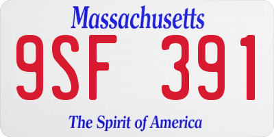 MA license plate 9SF391