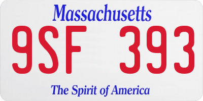MA license plate 9SF393