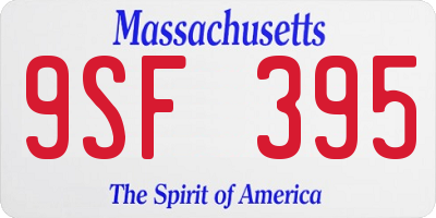 MA license plate 9SF395