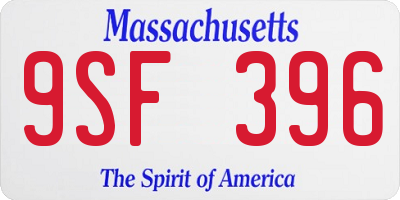 MA license plate 9SF396