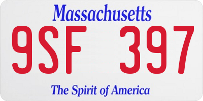 MA license plate 9SF397