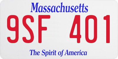 MA license plate 9SF401