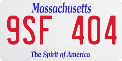 MA license plate 9SF404