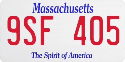 MA license plate 9SF405