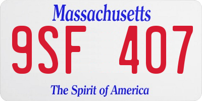 MA license plate 9SF407