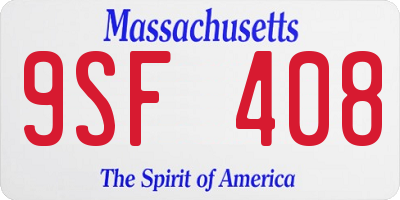 MA license plate 9SF408