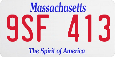 MA license plate 9SF413