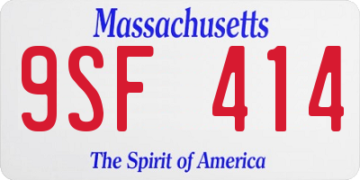 MA license plate 9SF414