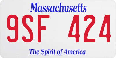 MA license plate 9SF424