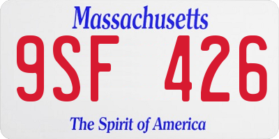 MA license plate 9SF426