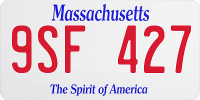 MA license plate 9SF427