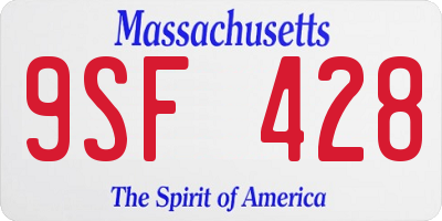 MA license plate 9SF428