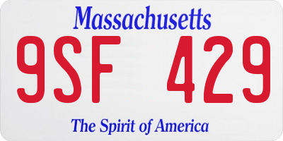 MA license plate 9SF429